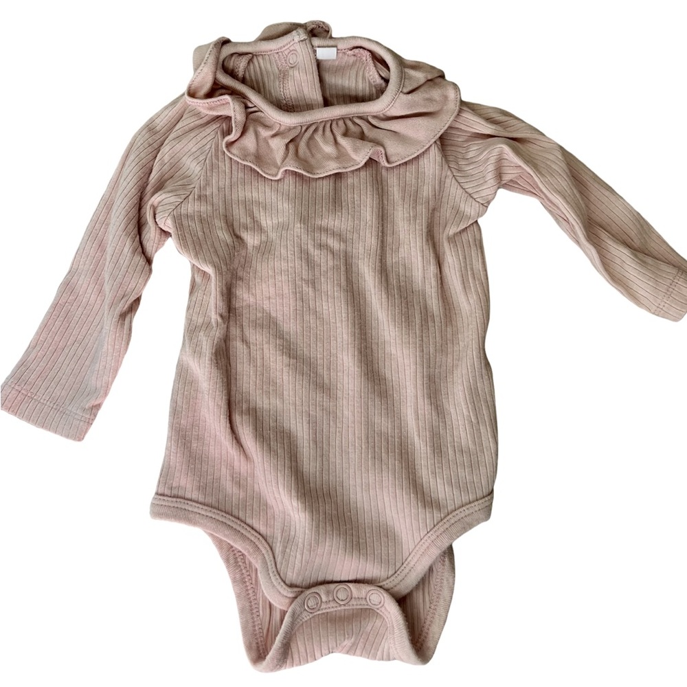MORI Ribbed Frill Collar Bodysuit